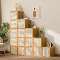 玩具雜物收納箱多功能收納櫃卡萊克格子櫃藤編收納盒整理盒收納筐
