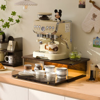 咖啡機增高架抽拉式桌面杯子收納架水吧台飲水機廚房微波爐置物架