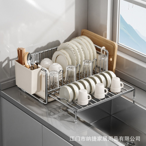 日系韓式水槽邊瀝水架碗筷碗盤廚房碗碟架水池洗碗池餐具晾碗架