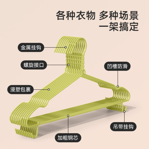 衣架帶鉤家用掛衣衣服撐子陽台晾曬衣櫃收納衣撐子防滑無痕宿舍