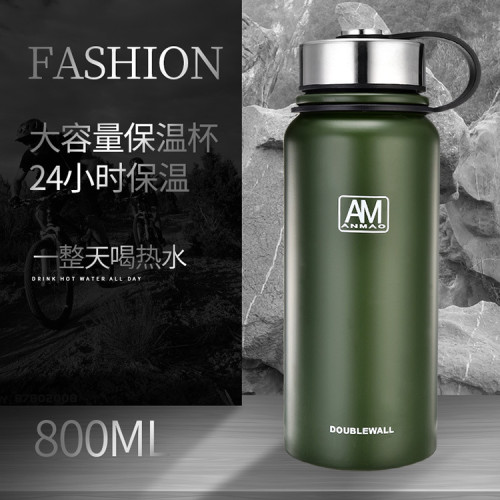戶外真空304不鏽鋼保溫杯可攜式大容量運動水壺印刷可
