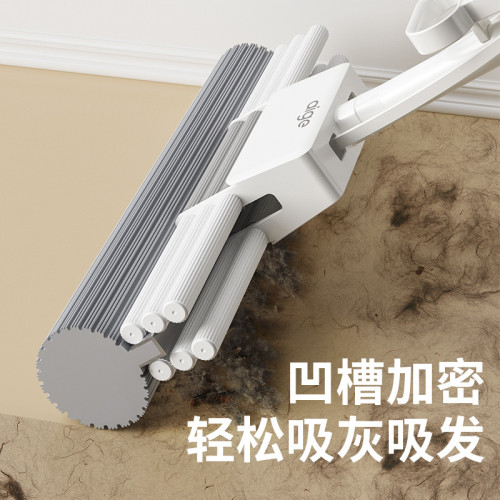 愛格新款吸水海綿免手洗一拖懶人家用膠棉式拖拖把頭神器地拖布淨