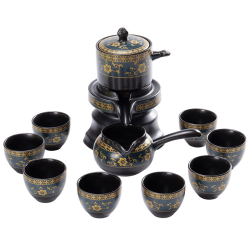 紫砂懶人茶具套裝家用簡約現代自動泡茶復古創意石磨功夫茶杯茶壺
