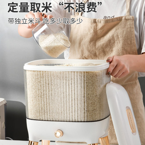 新款正方形高顔值儲米桶防蟲防潮米桶大容量可裝五穀襍糧定量取米