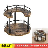 廚房零食調料品置物架木質旋轉收納架油鹽醬醋瓶整理架