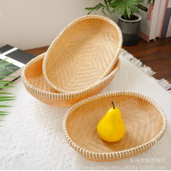 竹編托盤餐具瀝水籃子曬菜神器手工製品收納筐農家筲簸箕