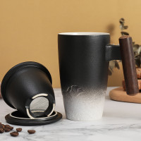高款山川杯 過濾泡茶杯 山海杯陶瓷帶蓋馬克杯大容量茶杯家用