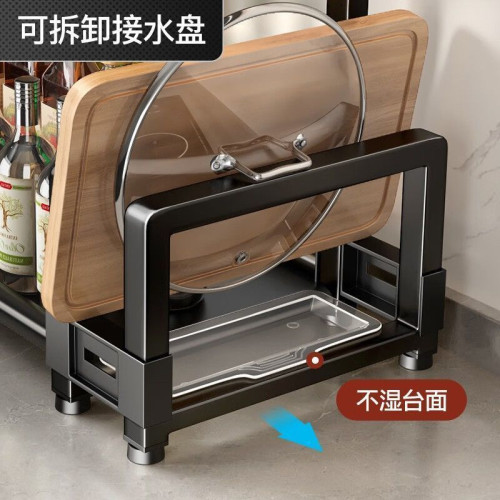 廚房置物架落地多功能不鏽鋼刀架筷子調味用品多層收納架