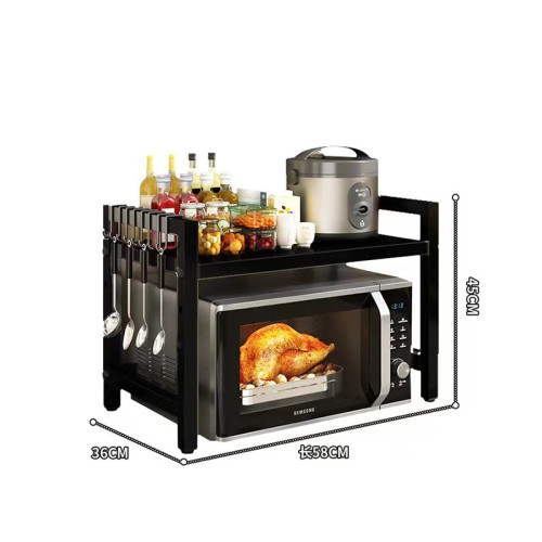 家用微波爐置物架調料架台面烤箱支架電飯煲可伸縮廚房收納架 家用微波爐置物架調料架台面烤箱支架電飯煲可伸縮廚房收納架