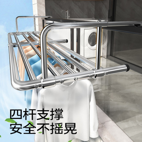 陽台晾衣神器防盜網窗戶護欄桿晾衣架掛室外家用掛鉤涼曬鞋置物架