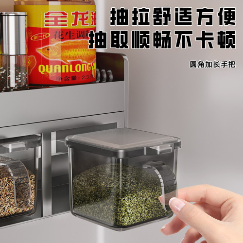 免打孔不鏽鋼廚房調料架組合套裝調料瓶收納廚房收納盒罐子 免打孔不鏽鋼廚房調料架組合套裝調料瓶收納廚房收納盒罐子