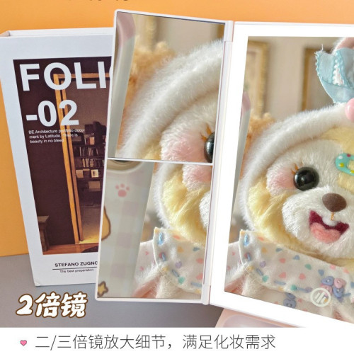 led化妝鏡桌面桌上型帶燈 網紅ins可攜式梳妝台補光貝殼鏡子禮品 led化妝鏡桌面桌上型帶燈 網紅ins可攜式梳妝台補光貝殼鏡子禮品