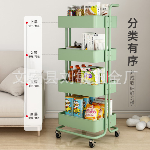 家用小推車置物架廚房零食儲物架嬰兒玩具收納架可移動整理架