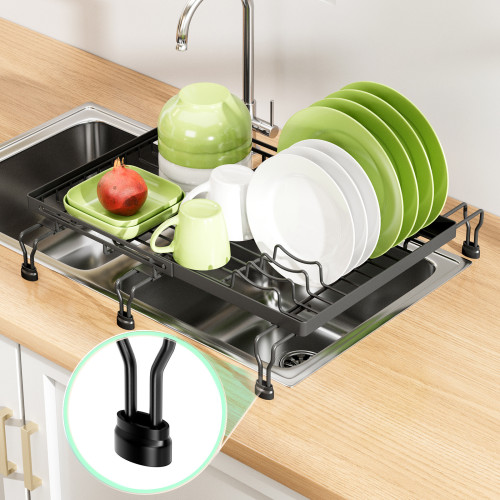 廚房多功能置物架碗碟瀝水架果蔬碗盤收納網架雙向伸縮水槽瀝水墊 廚房多功能置物架碗碟瀝水架果蔬碗盤收納網架雙向伸縮水槽瀝水墊