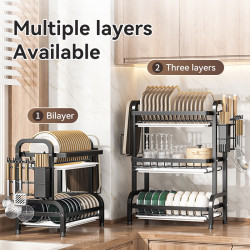 廚房置物架碗碟碗盤收納架瀝水架家用多功能放碗架碗筷收納盒碗櫃