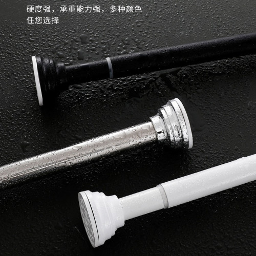 不鏽鋼拼接浴簾桿免打孔衛生間浴室伸縮桿門簾窗簾桿衣櫃掛桿撐桿