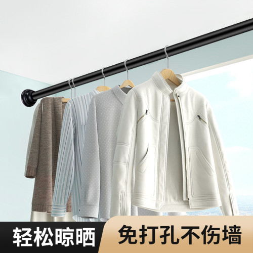不鏽鋼拼接浴簾桿免打孔衛生間浴室伸縮桿門簾窗簾桿衣櫃掛桿撐桿