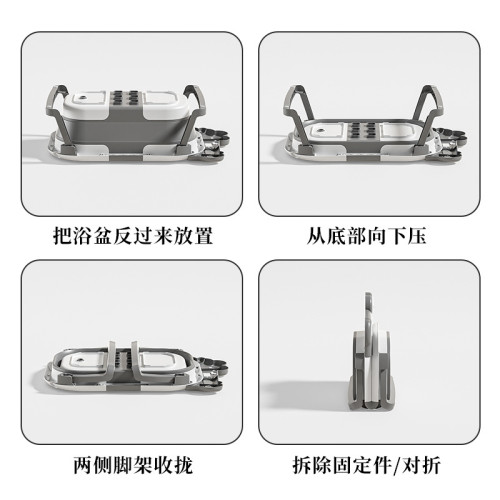 新款卡通嬰幼兒洗澡盆可折曡感溫浴盆小孩家用寶寶新生兒沐浴桶
