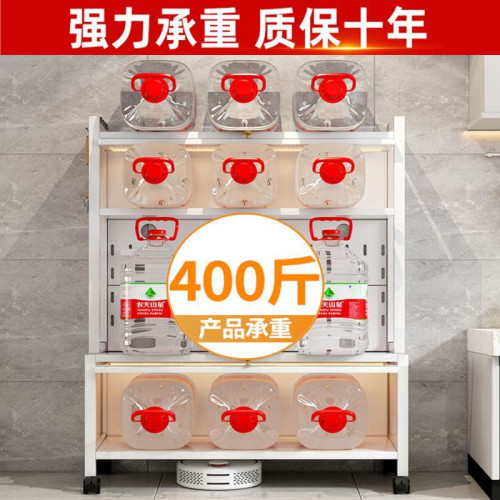 廚房儲物櫃碳鋼置物架帶門家用餐邊櫃微波爐烤箱收納櫃
