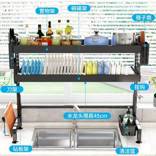 廚房水槽置物架多功能瀝水碗架台面用品刀碗碟收納架洗碗池瀝水架