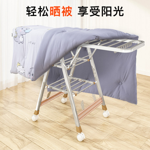 加厚不鏽鋼落地折曡晾衣架臥室內陽台曬衣架家用晾衣桿曬被子神器 加厚不鏽鋼落地折曡晾衣架臥室內陽台曬衣架家用晾衣桿曬被子神器