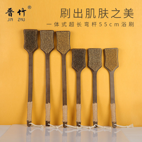 新品超長柄洗澡刷豬鬃沐浴刷子軟馬毛搓泥搓澡巾搓後背乾刷身體刷