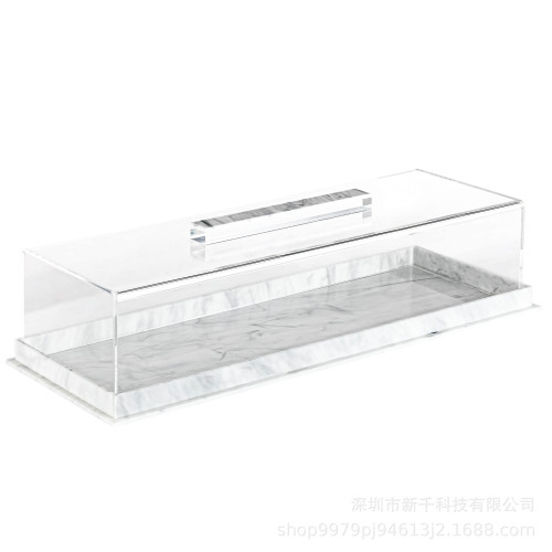 Acrylic Bread Box 亞克力麵包盒矩形蛋糕托盤展示蓋蛋糕盤甜點架