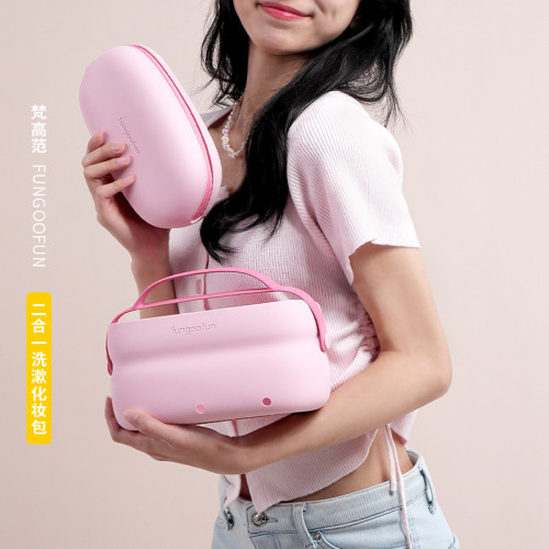 梵高範旅行洗漱包2024新款女二合一乾溼分離多巴胺色化妝品收納包