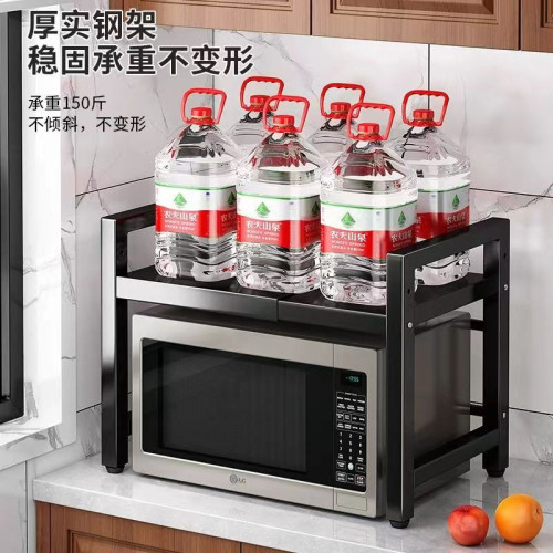微波爐置物架廚房置物架可伸縮台面烤箱支架家用電飯煲收納架