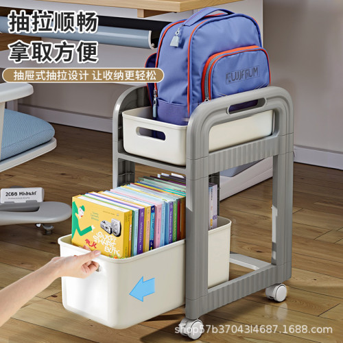 多功能書包架抽屜式可移動小推車桌下書本收納架家用多層宿舍書架