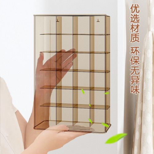 家用內衣物襪子收納箱櫥櫃茶透色抽屜帶分格防塵整理大容量收納盒