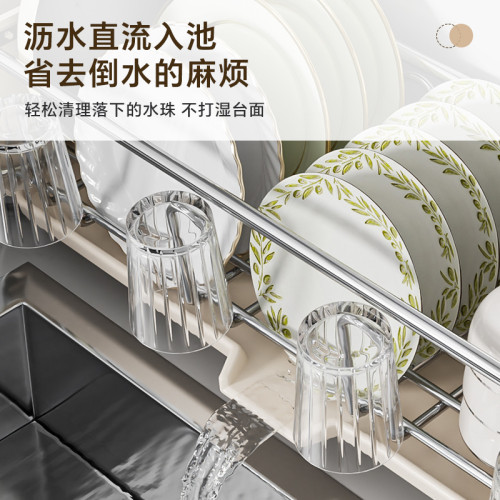 廚房碗碟收納架窄款不鏽色置物架多功能碗架碗筷收納盒碗盤瀝水架