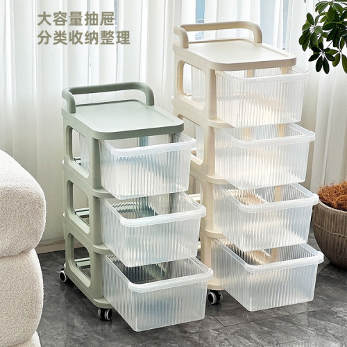 手推車置物架抽屜式移動收納櫃零食玩具嬰兒用品客廳收納架子多層