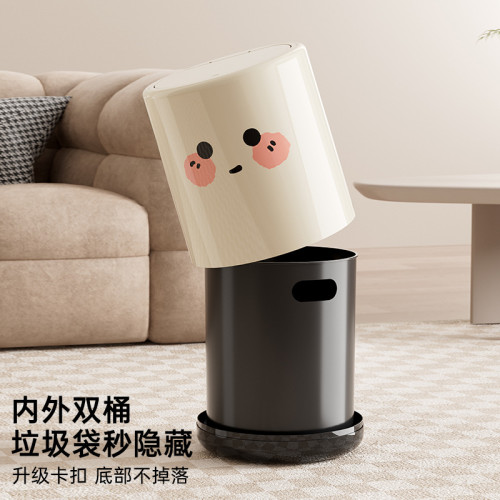 帶蓋垃圾桶家用高級感大號大容量臥室客廳用按壓開蓋衛生間垃圾桶