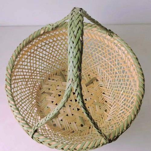 撿菌子筐籃撿菌子背簍提籃手工家用手提菜籃野餐籃雞蛋籃農家竹筐