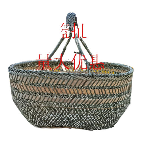 撿菌子筐籃撿菌子背簍提籃手工家用手提菜籃野餐籃雞蛋籃農家竹筐