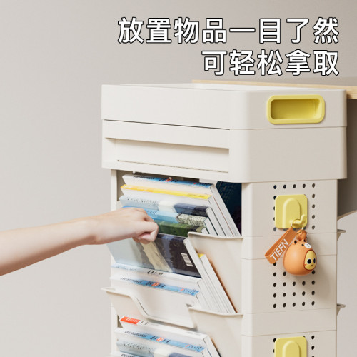 可移動書架落地帶輪臥室桌面課本收納架書房大容量多層書本置物架
