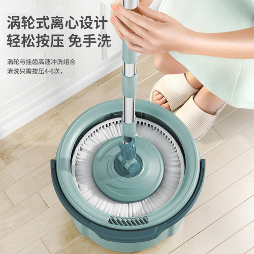 旋轉拖把家用懶人免手洗單桶拖把 淨汙分離免手洗拖把桶