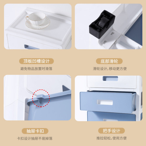臥室床頭櫃現代簡約小型置物架塑膠家用床邊櫃收納櫃儲物櫃小櫃子