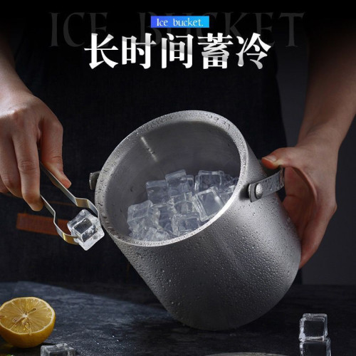 304不鏽鋼冰桶香檳桶啤酒桶紅酒桶保溫雙層直形酒吧KTV手提帶蓋