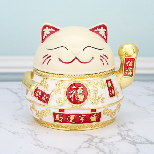 菸灰缸家用客廳茶幾可愛少女ins風防飛灰帶蓋創意個性潮流招財貓