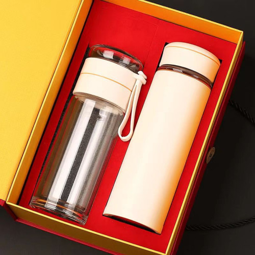 茶水分離泡茶杯套裝水杯禮盒個性商務隨行禮品杯子印
