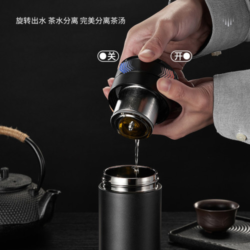 新茶水分離保溫杯316不鏽鋼功夫茶杯男士高檔商務泡茶杯禮品