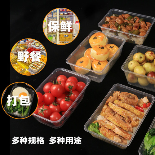 韓盛加厚一次性餐盒打包盒飯盒長方形塑膠加厚外賣餐盒一次性飯盒