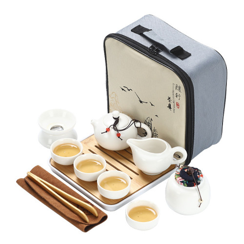 旅行茶具套裝實用戶外功夫陶瓷泡茶壺盤整套可攜式商務小禮品