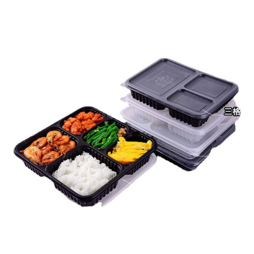 一次性餐盒四五格六格湯碗加厚塑膠多格打包盒便當外賣快餐盒飯盒