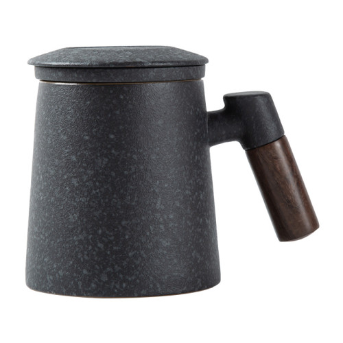 創意陶瓷馬克杯 茶水分離泡茶杯網紅實用商務禮品套裝刻製