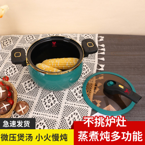 新款搪瓷琺瑯微壓鍋家用大容量多功能宮廷微壓力鍋煲湯燉湯不沾鍋