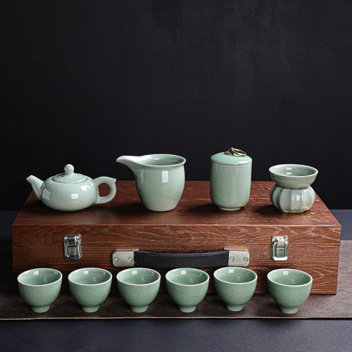 哥窰茶具套裝功夫茶高檔禮盒伴手禮陶瓷茶壺茶杯功夫家用全套