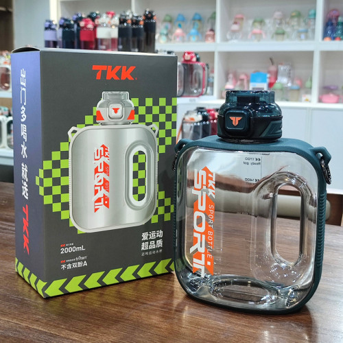 TKK大容量戶外運動水壺室內健身噸噸桶水壺tritan吸管禮品水杯
